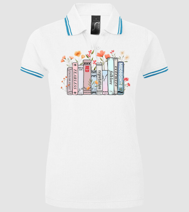 Eras tour books color model alb pe tricou