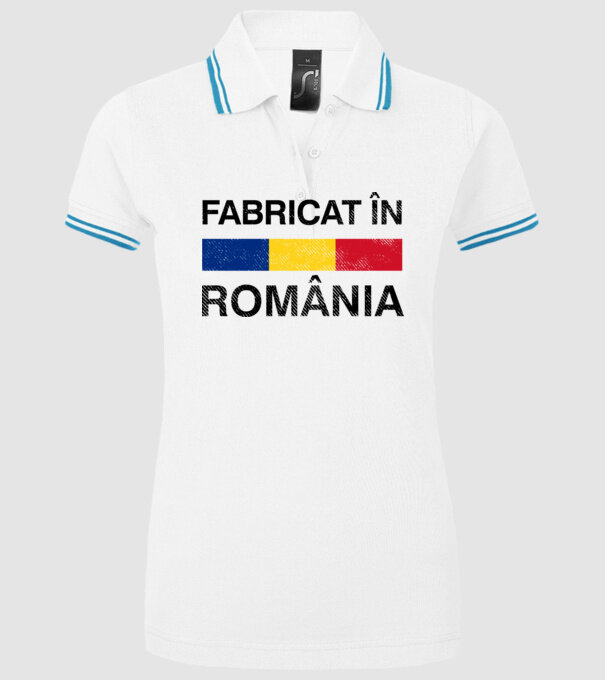 Fabricat în România model alb pe tricou