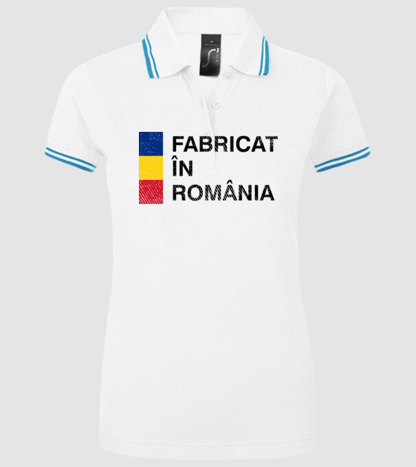 Fabricat în România model alb pe tricou