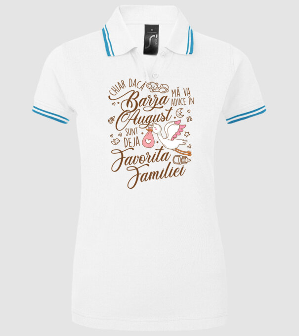 Favorita familiei AUGUST model alb pe tricou