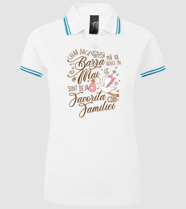 Favorita familiei MAI model alb pe tricou
