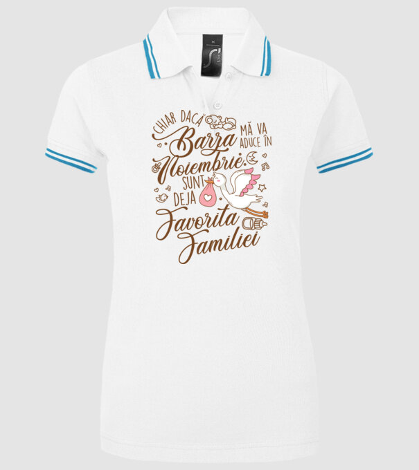 Favorita familiei NOIEMBRIE model alb pe tricou