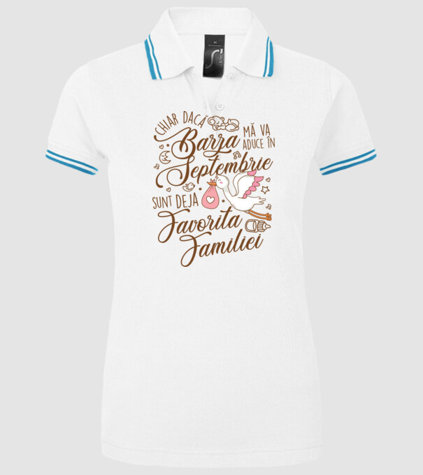 Favorita familiei SEPTEMBRIE model alb pe tricou