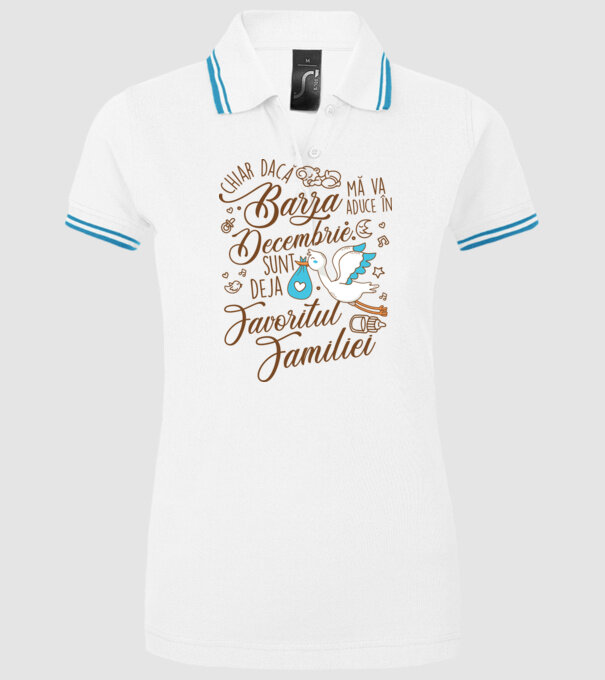 Favoritul familiei DECEMBRIE model alb pe tricou