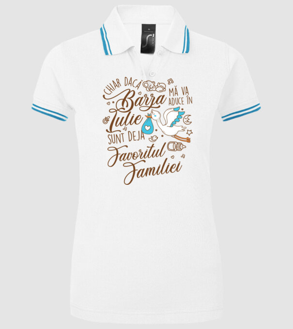 Favoritul familiei IULIE model alb pe tricou