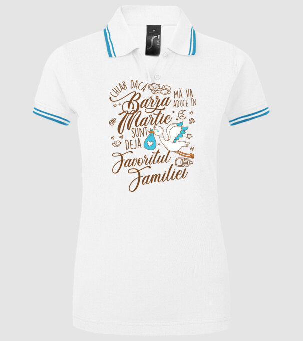 Favoritul familiei MARTIE model alb pe tricou