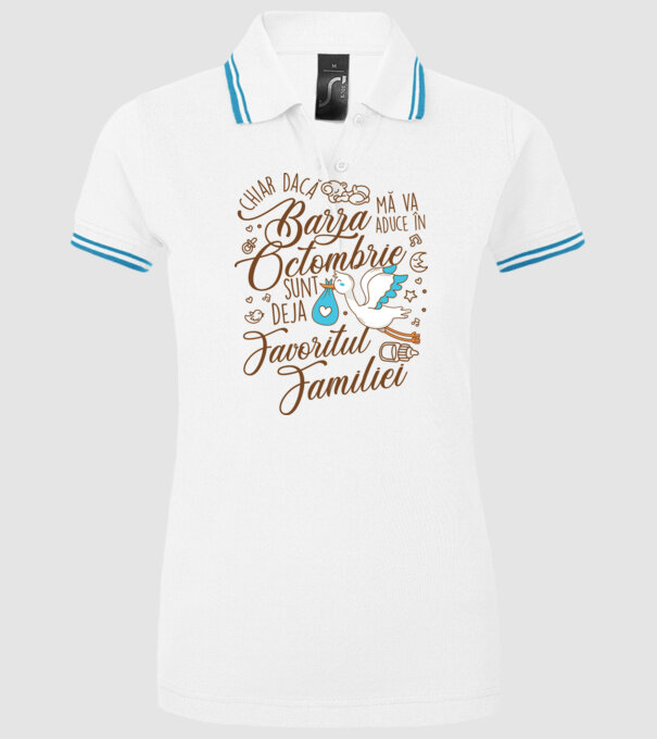 Favoritul familiei OCTOMBRIE model alb pe tricou