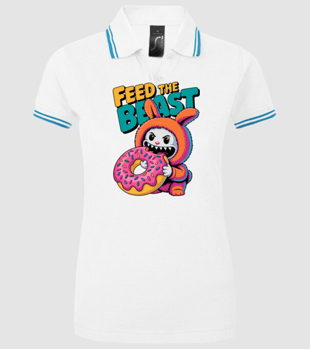 Feed the beast model alb pe tricou