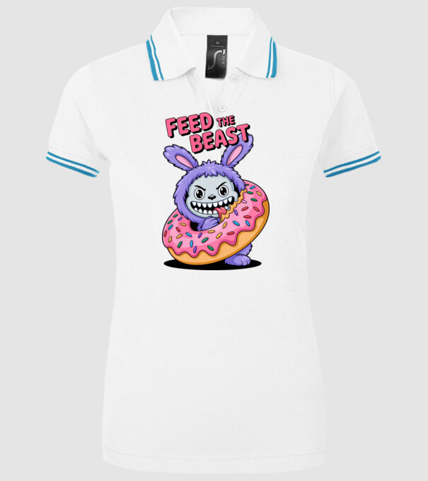 Feed the beast model alb pe tricou