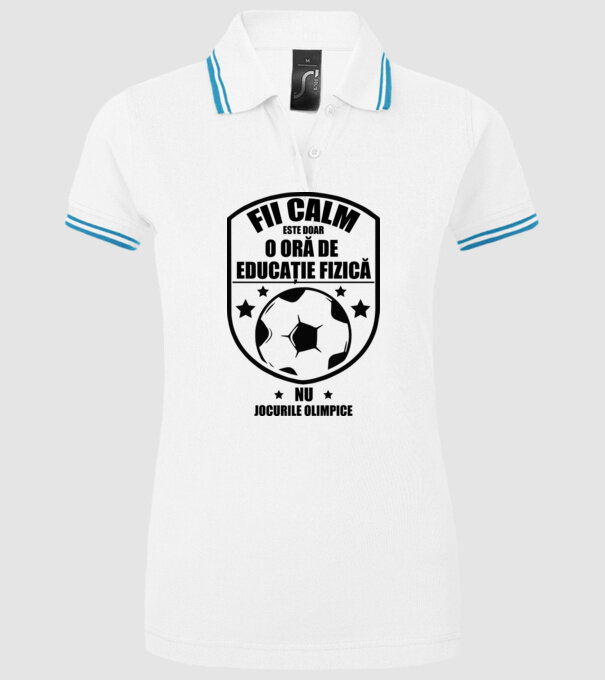 Fii calm, este doar o oră de educație fizică model alb pe tricou
