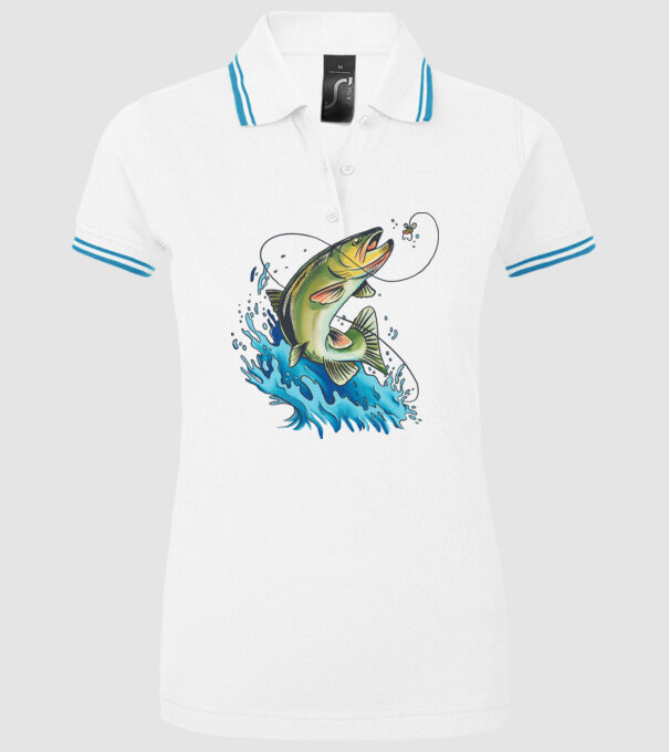 Fish model alb pe tricou