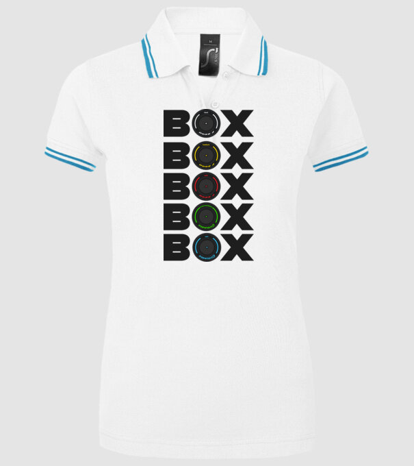 Forma1 box model alb pe tricou