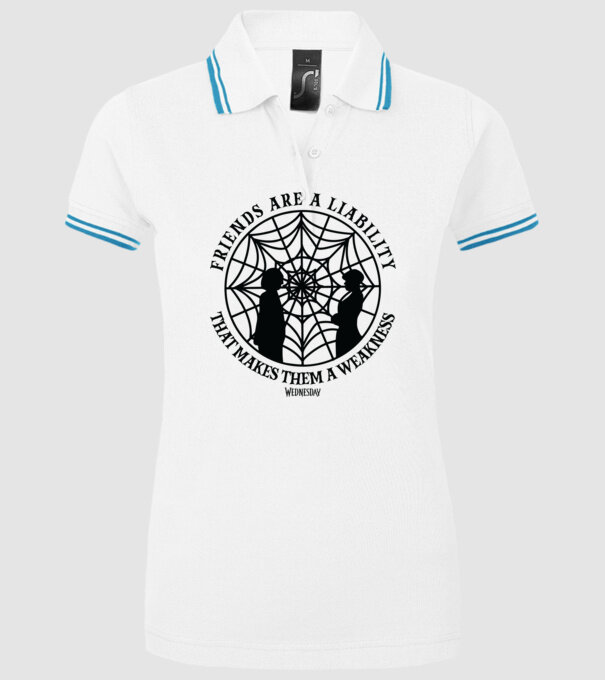 Friends are liability model alb pe tricou