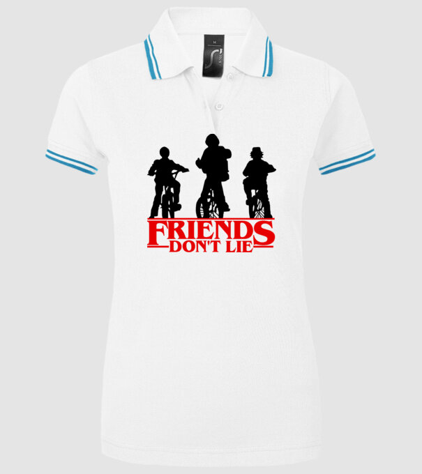 friends dont lie bicycle model alb pe tricou