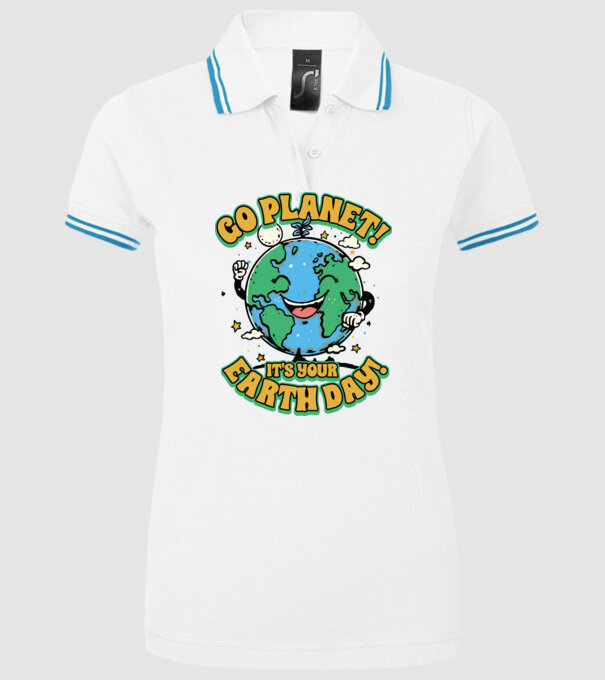 Go planet model alb pe tricou