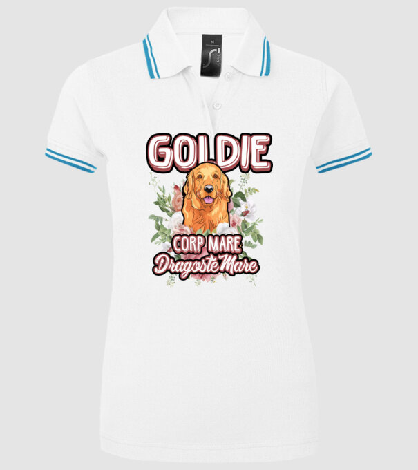 Goldie picioare mici dragoste mare model alb pe tricou
