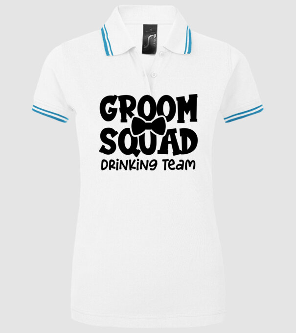 Groom Squad model alb pe tricou
