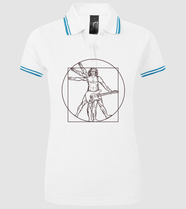 Guitar player model alb pe tricou