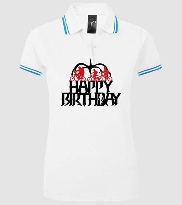 happy birthday stranger things model alb pe tricou