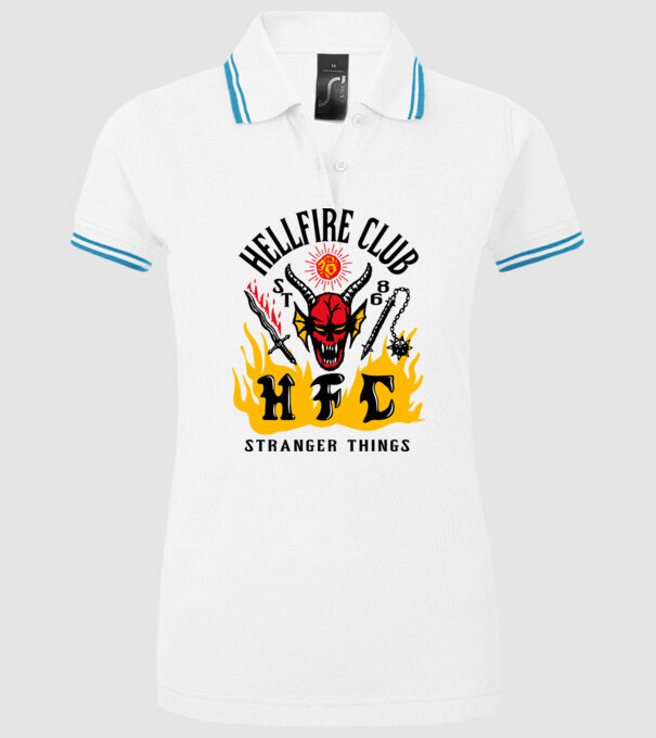 hellfire club 86 stranger things model alb pe tricou