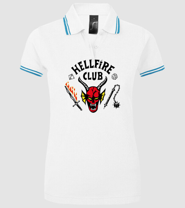 HELLFIRE CLUB model alb pe tricou