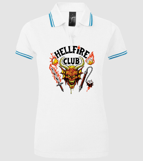 Hellfire ok model alb pe tricou