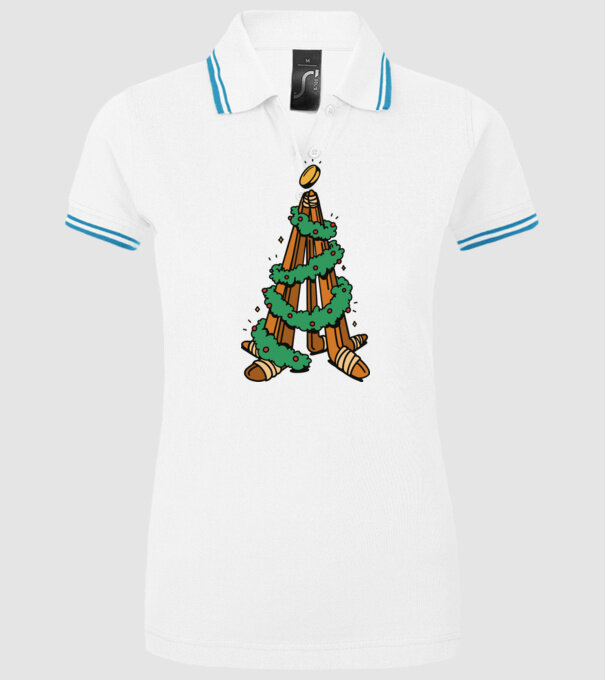 Hockey tree model alb pe tricou