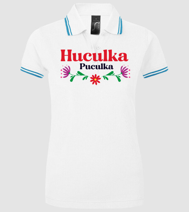 Huculka Puculka model alb pe tricou