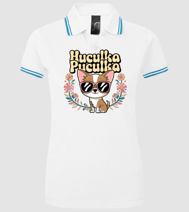 Huculka Puculka câine 1 model alb pe tricou