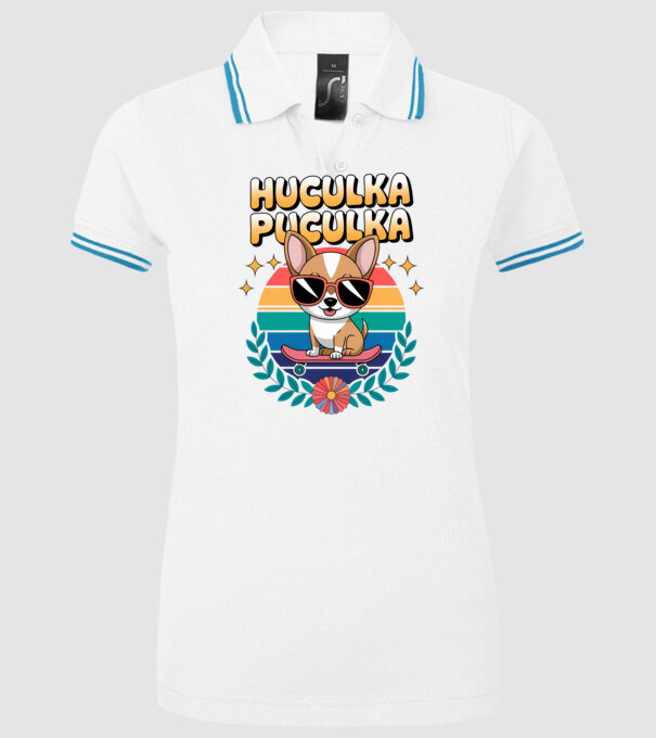 Huculka Puculka Câine 2 model alb pe tricou