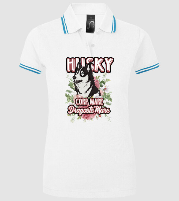 husky - corp mare, dragoste mare model alb pe tricou
