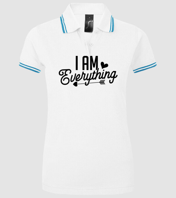 I am everything model alb pe tricou