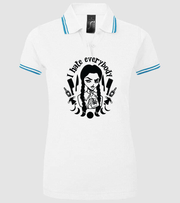  I hate everybody cartoon model alb pe tricou
