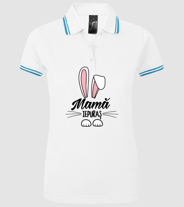 iepuraș mamă model alb pe tricou