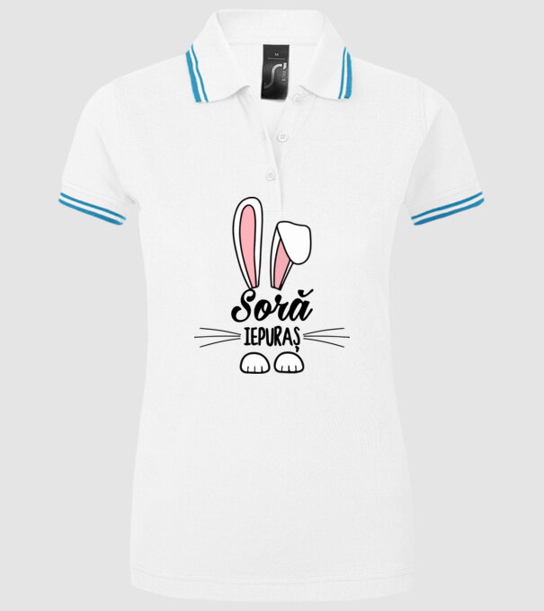 iepuraș soră model alb pe tricou