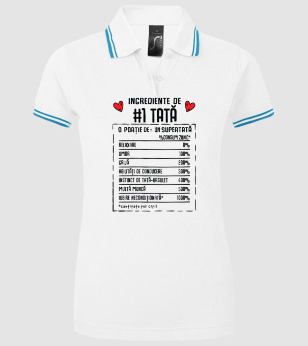 Ingrediente Tată model alb pe tricou