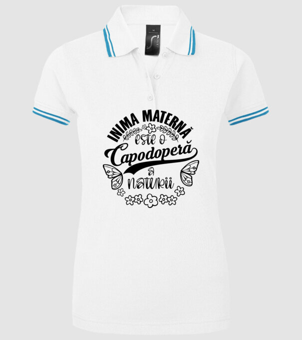 Inima maternă este o capodoperă a naturii model alb pe tricou