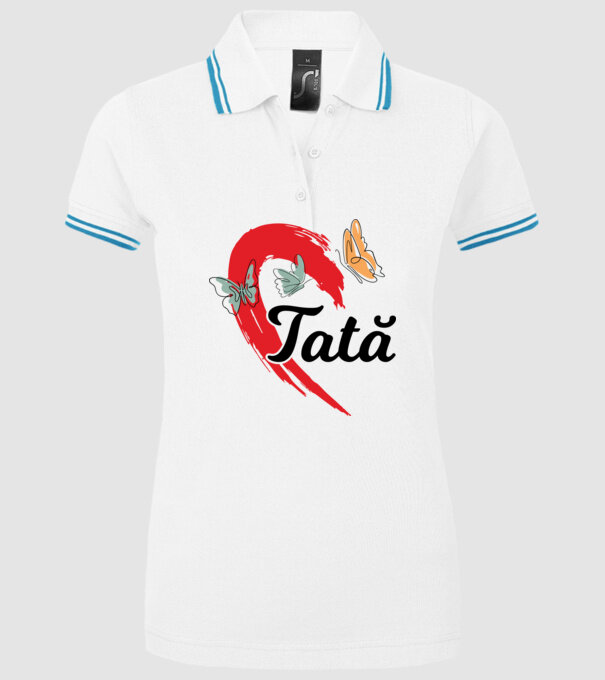 Tată model alb pe tricou