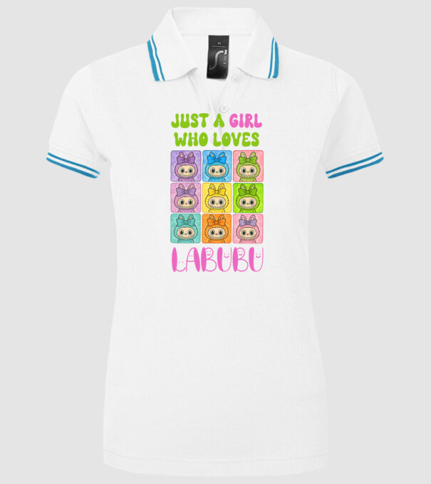 Just a girl who loves Labubu model alb pe tricou