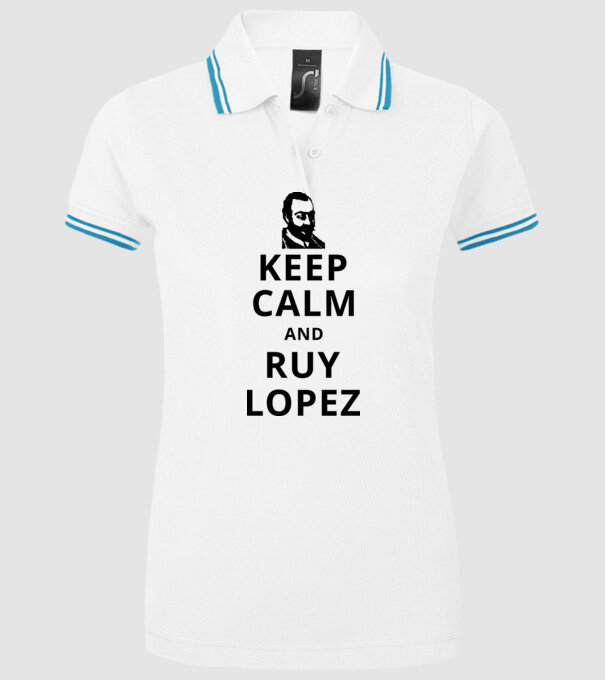 Keep Calm and Ruy Lopez v3 model alb pe tricou