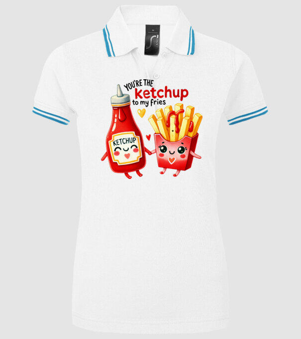 Ketchup to my Fries model alb pe tricou