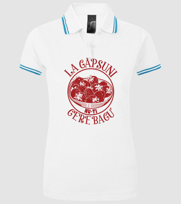 La căpșuni nu-ți cere bacu model alb pe tricou