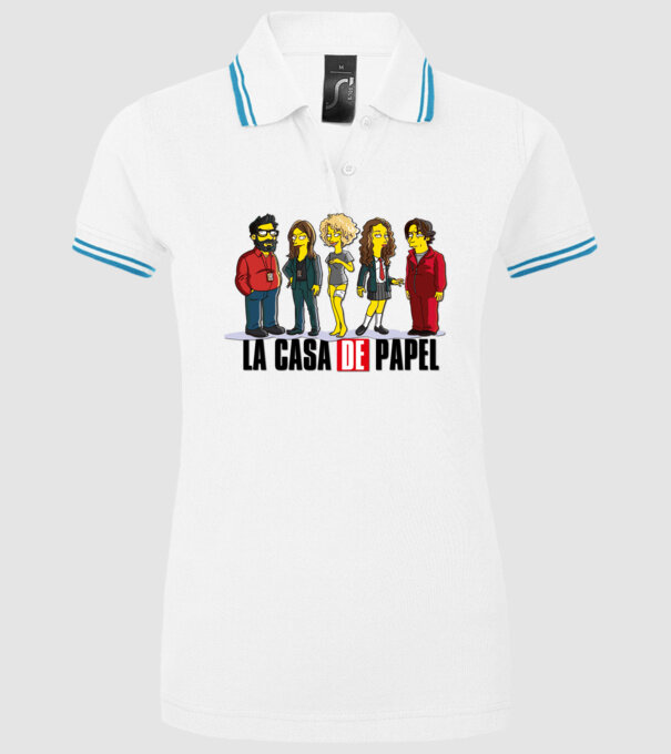 la casa de papel simpson model alb pe tricou