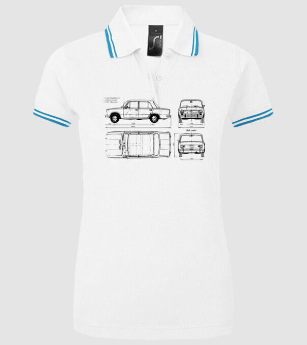 Lada model alb pe tricou
