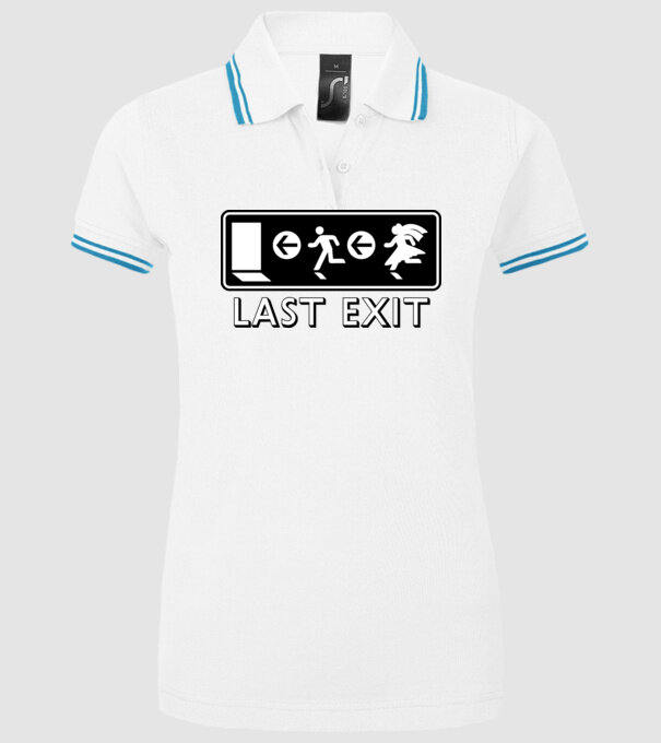 Last Exit model alb pe tricou