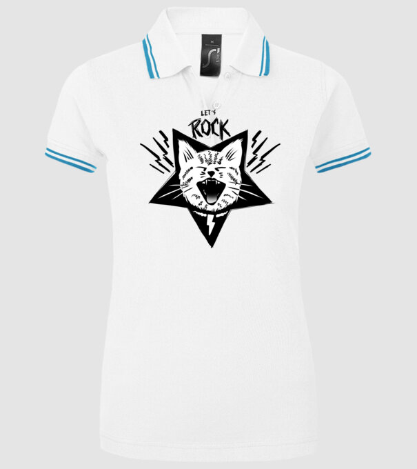 Let's Rock model alb pe tricou