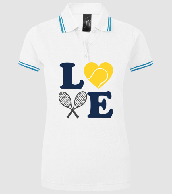 LOVE Tennis model alb pe tricou