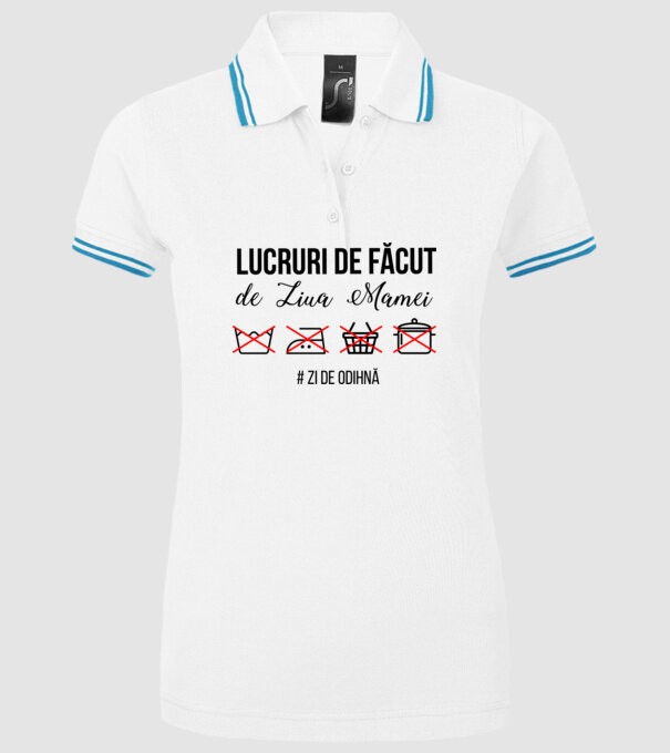 Lucruri de făcut de Ziua Mamei - # zi de odihnă model alb pe tricou