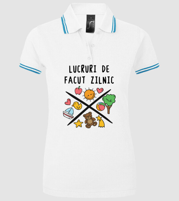 Lucruri de făcut zilnic model alb pe tricou