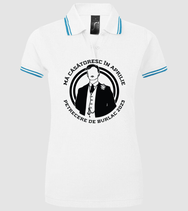 mă căsătoresc în aprilie - petrecere de burlac model alb pe tricou